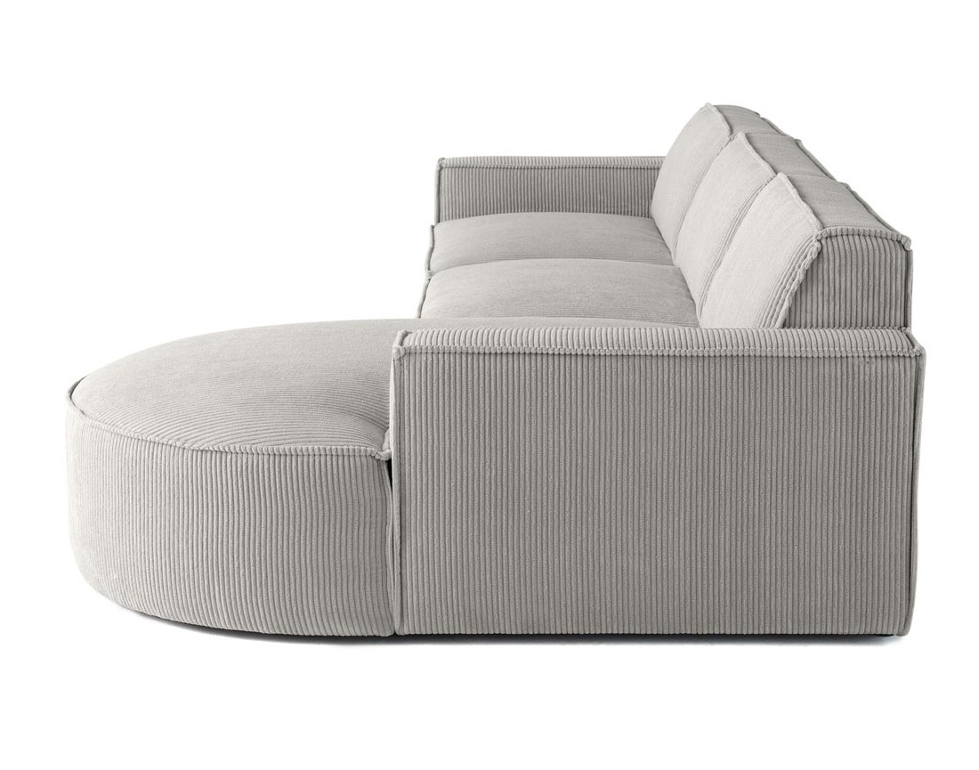 Canapé d'angle droit 5 places en velours côtelé Spiaggia