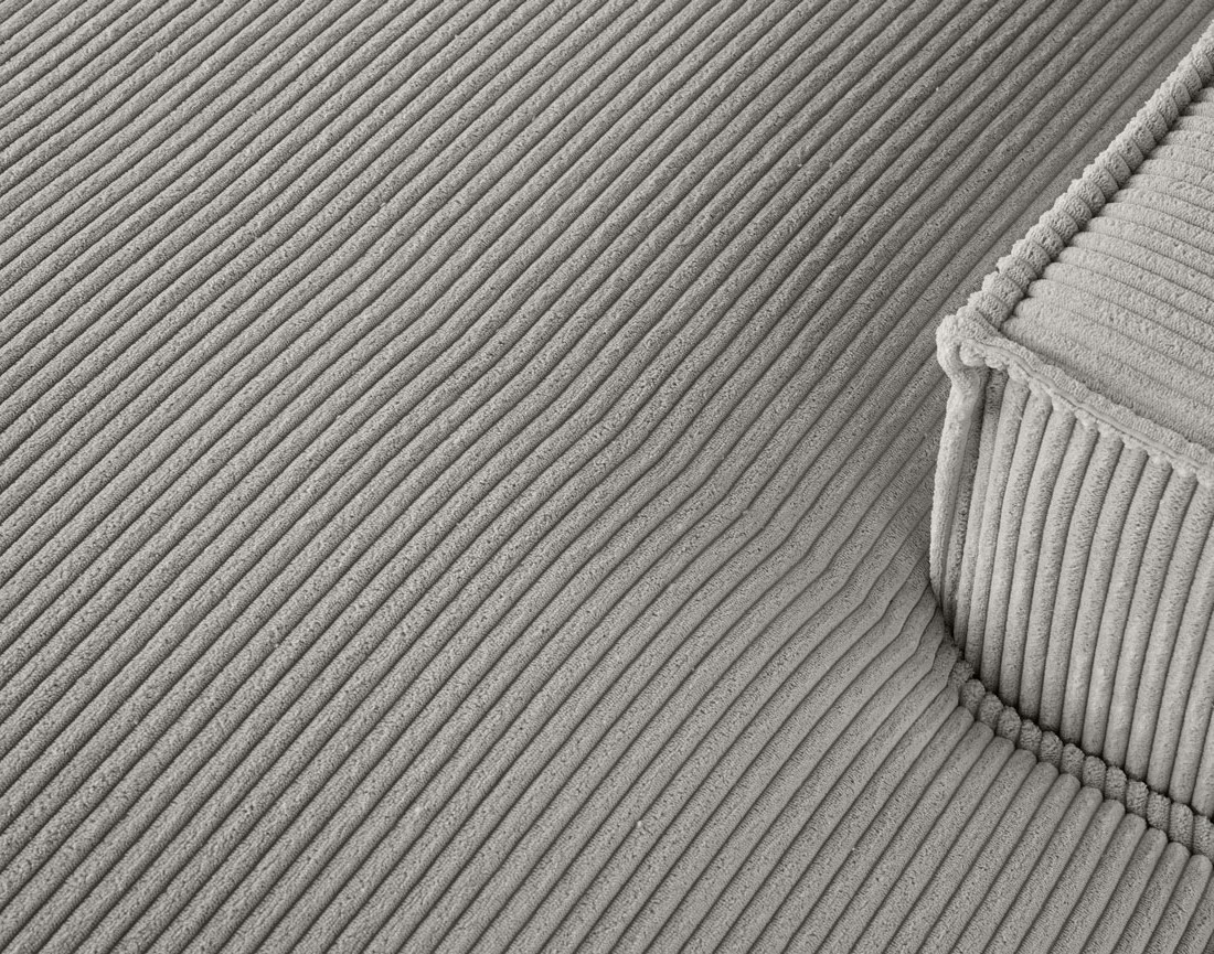 Canapé d'angle droit 5 places en velours côtelé Spiaggia