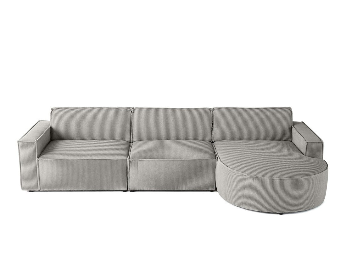 Canapé d'angle droit 5 places en velours côtelé Spiaggia