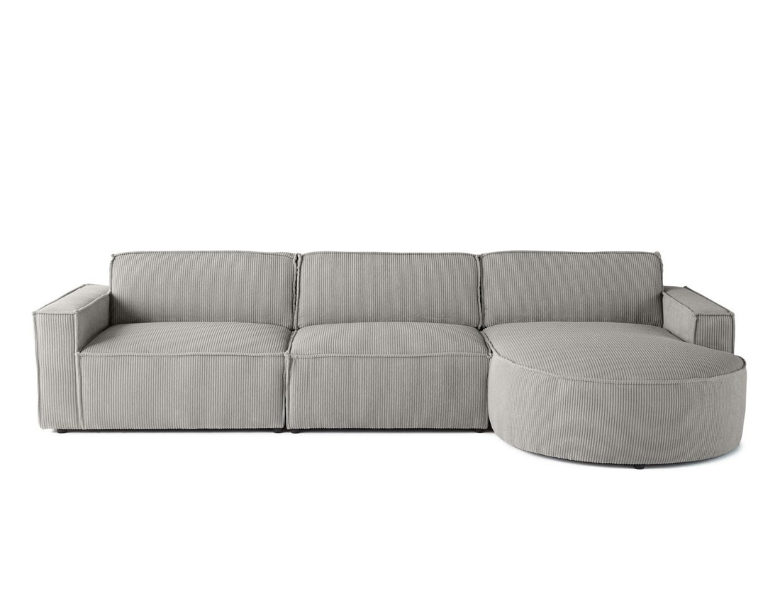 Canapé d'angle droit 5 places en velours côtelé Spiaggia