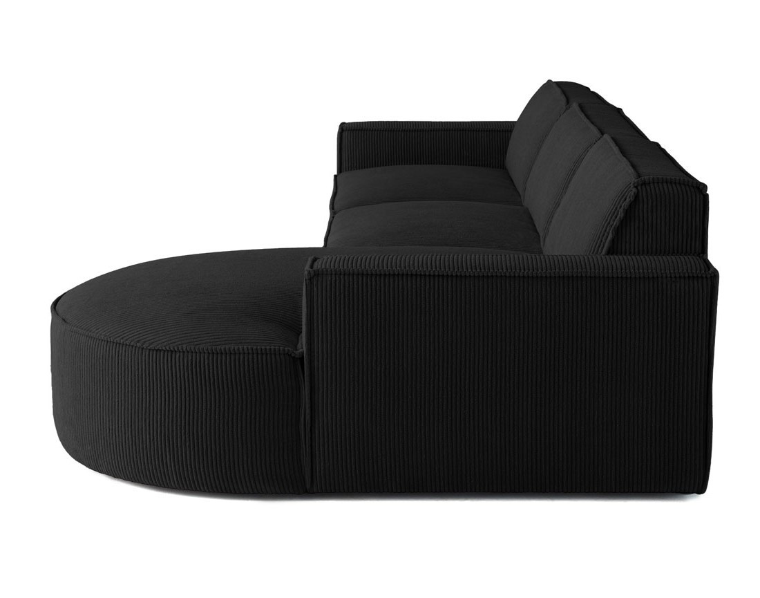 Canapé d'angle droit 5 places en velours côtelé Spiaggia