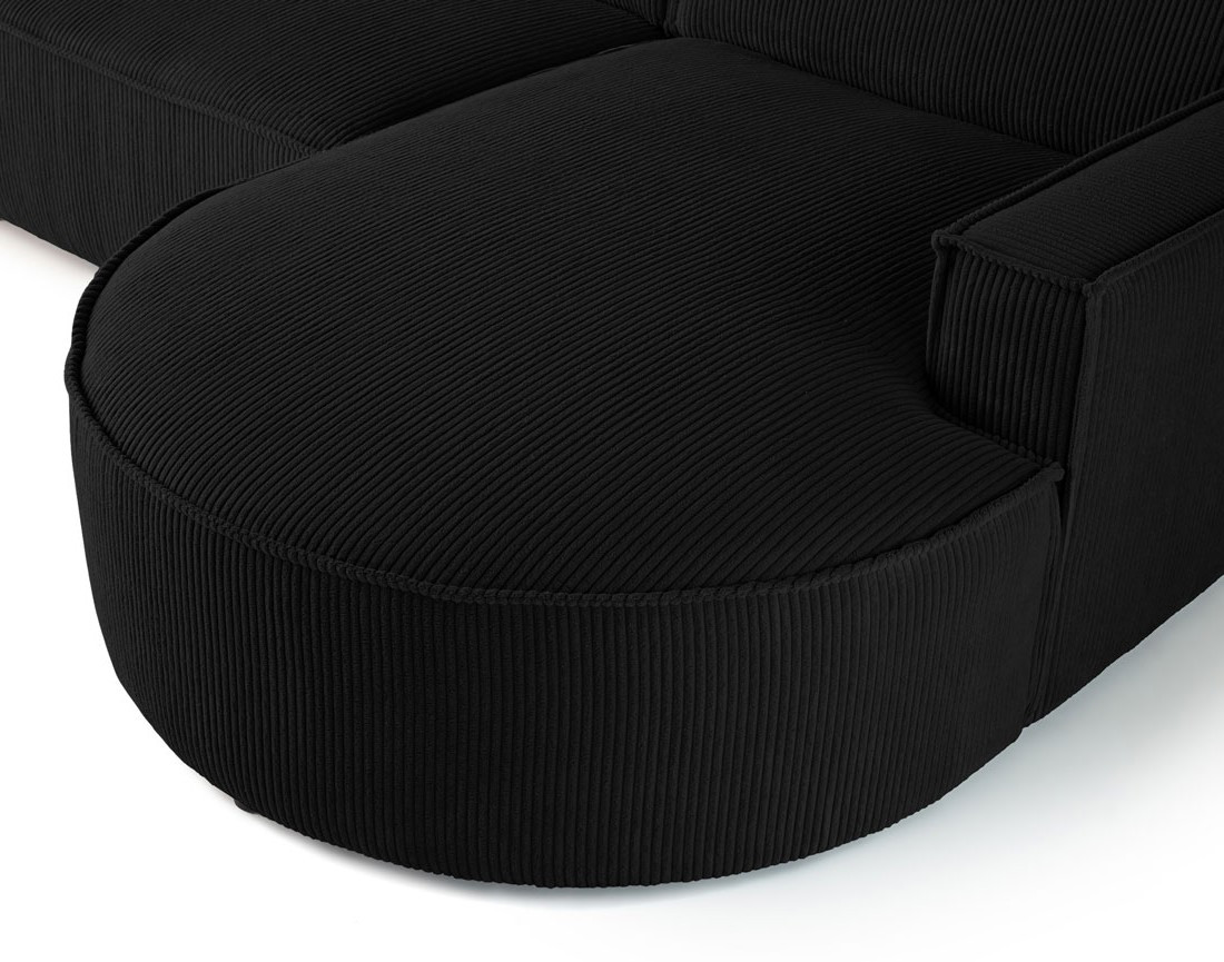 Canapé d'angle droit 5 places en velours côtelé Spiaggia