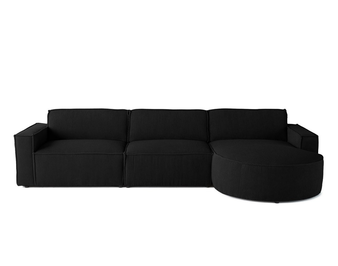 Canapé d'angle droit 5 places en velours côtelé Spiaggia