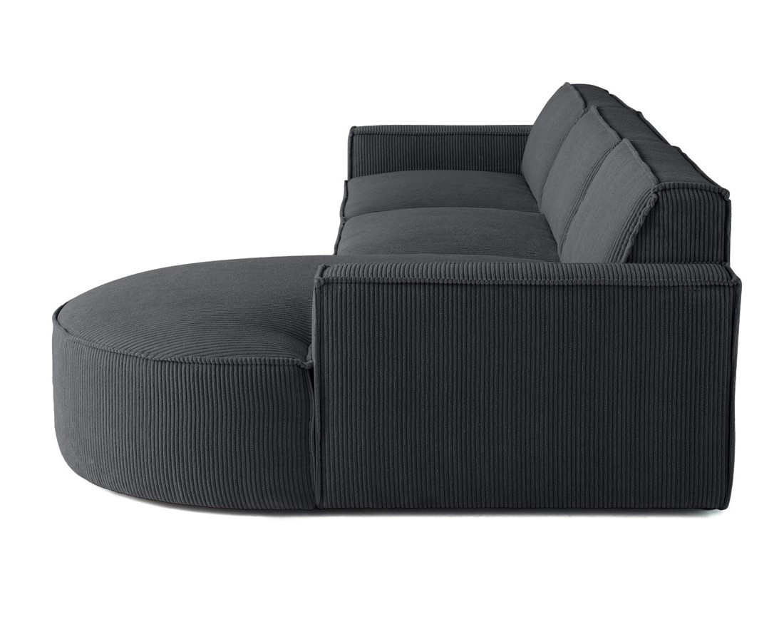 Canapé d'angle droit 5 places en velours côtelé Spiaggia