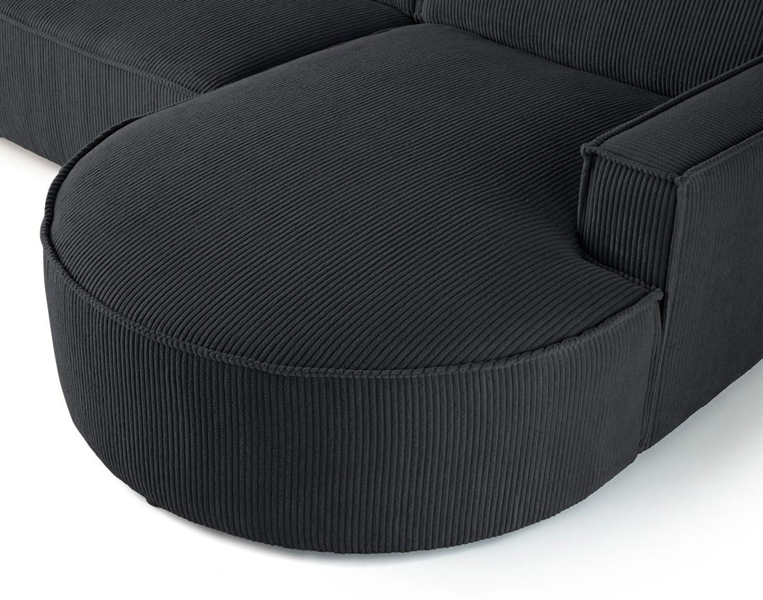 Canapé d'angle droit 5 places en velours côtelé Spiaggia