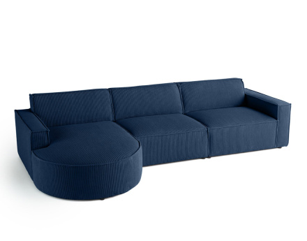 Canapé d'angle gauche 5 places en velours côtelé Spiaggia