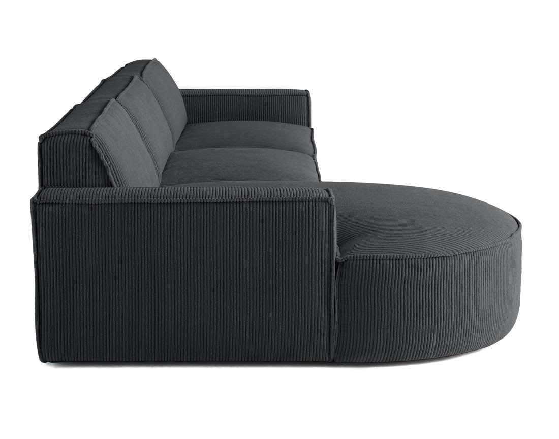 Canapé d'angle gauche 5 places en velours côtelé Spiaggia