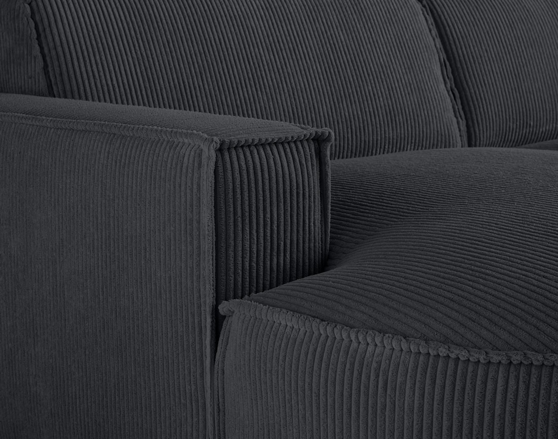 Canapé d'angle gauche 5 places en velours côtelé Spiaggia