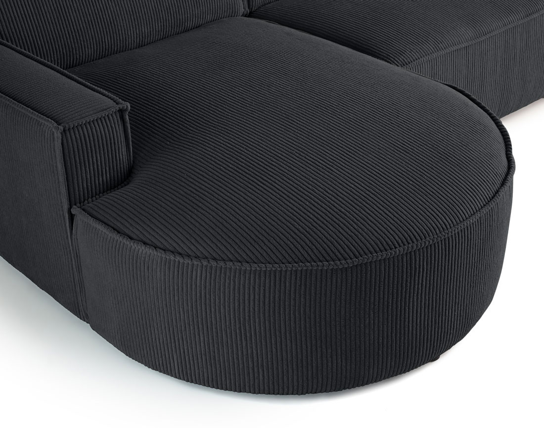 Canapé d'angle gauche 5 places en velours côtelé Spiaggia