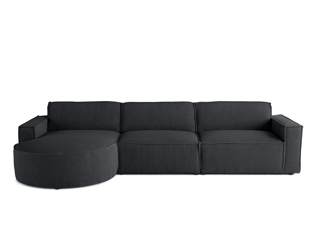 Canapé d'angle gauche 5 places en velours côtelé Spiaggia