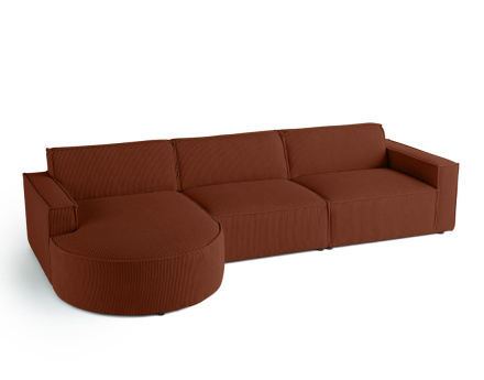 Canapé d'angle gauche 5 places en velours côtelé Spiaggia