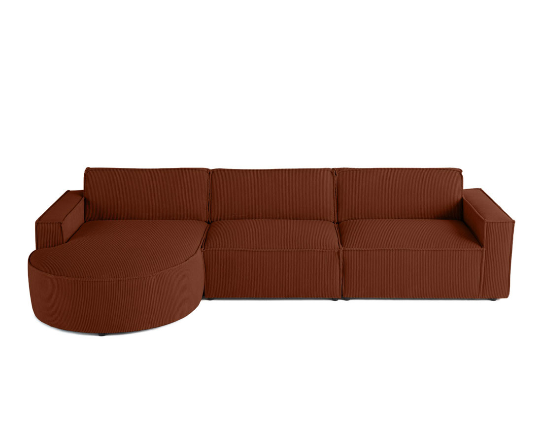 Canapé d'angle gauche 5 places en velours côtelé Spiaggia