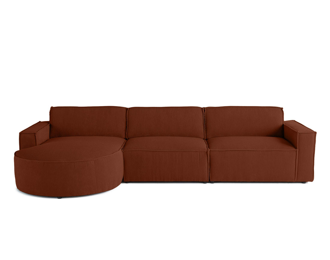 Canapé d'angle gauche 5 places en velours côtelé Spiaggia