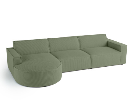 Canapé d'angle gauche 5 places en velours côtelé Spiaggia
