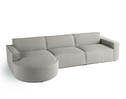 Canapé d'angle gauche 5 places en velours côtelé Spiaggia