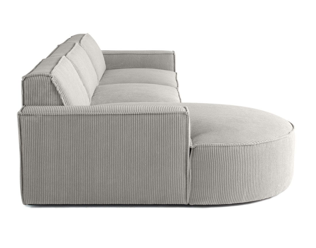 Canapé d'angle gauche 5 places en velours côtelé Spiaggia