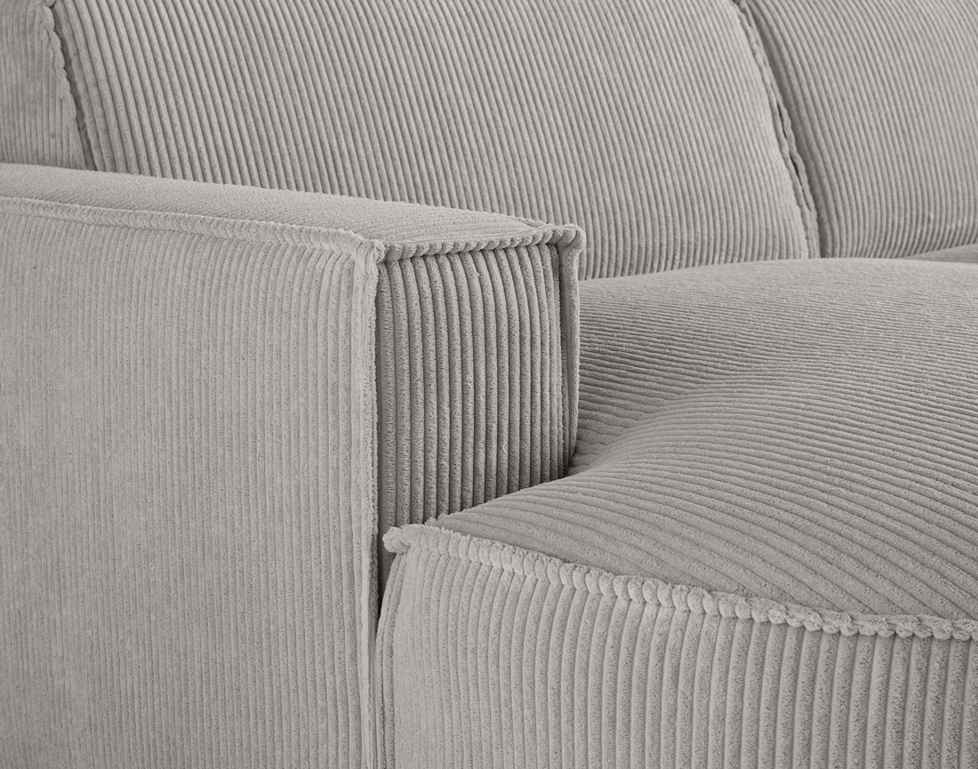 Canapé d'angle gauche 5 places en velours côtelé Spiaggia