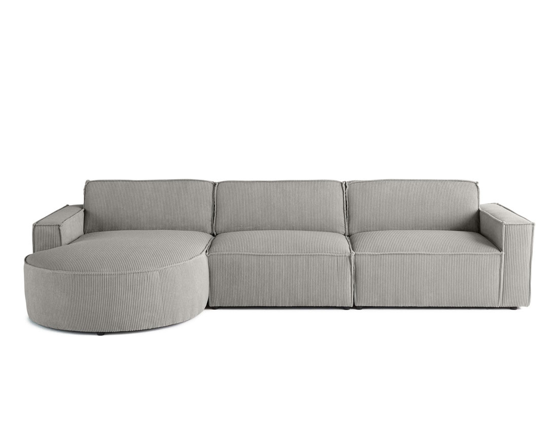 Canapé d'angle gauche 5 places en velours côtelé Spiaggia