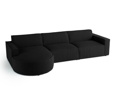 Canapé d'angle gauche 5 places en velours côtelé Spiaggia