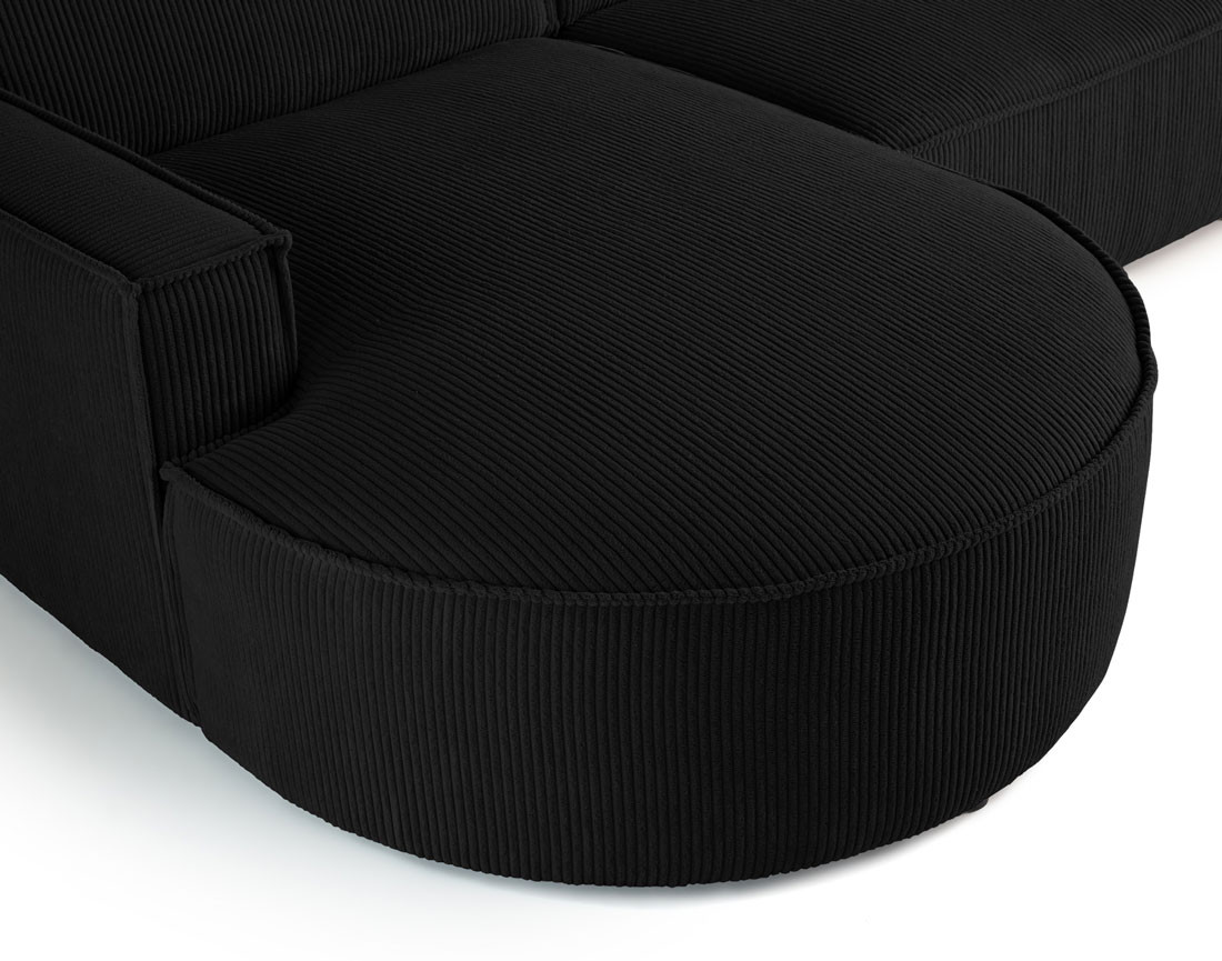 Canapé d'angle gauche 5 places en velours côtelé Spiaggia