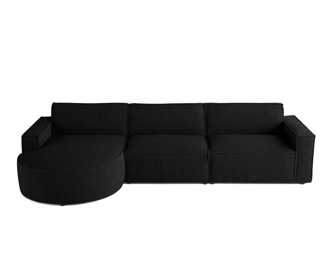 Canapé d'angle gauche 5 places en velours côtelé Spiaggia
