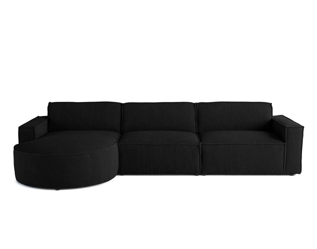 Canapé d'angle gauche 5 places en velours côtelé Spiaggia