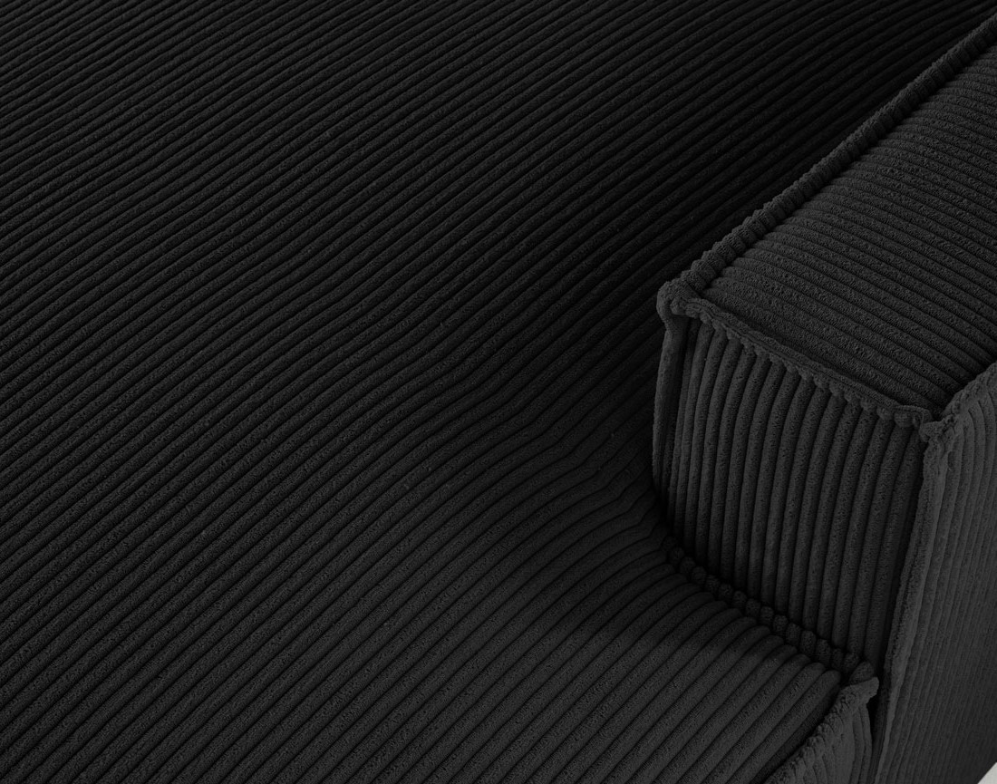 Canapé d'angle droit aux formes arrondies 5 places en velours côtelé Spiaggia