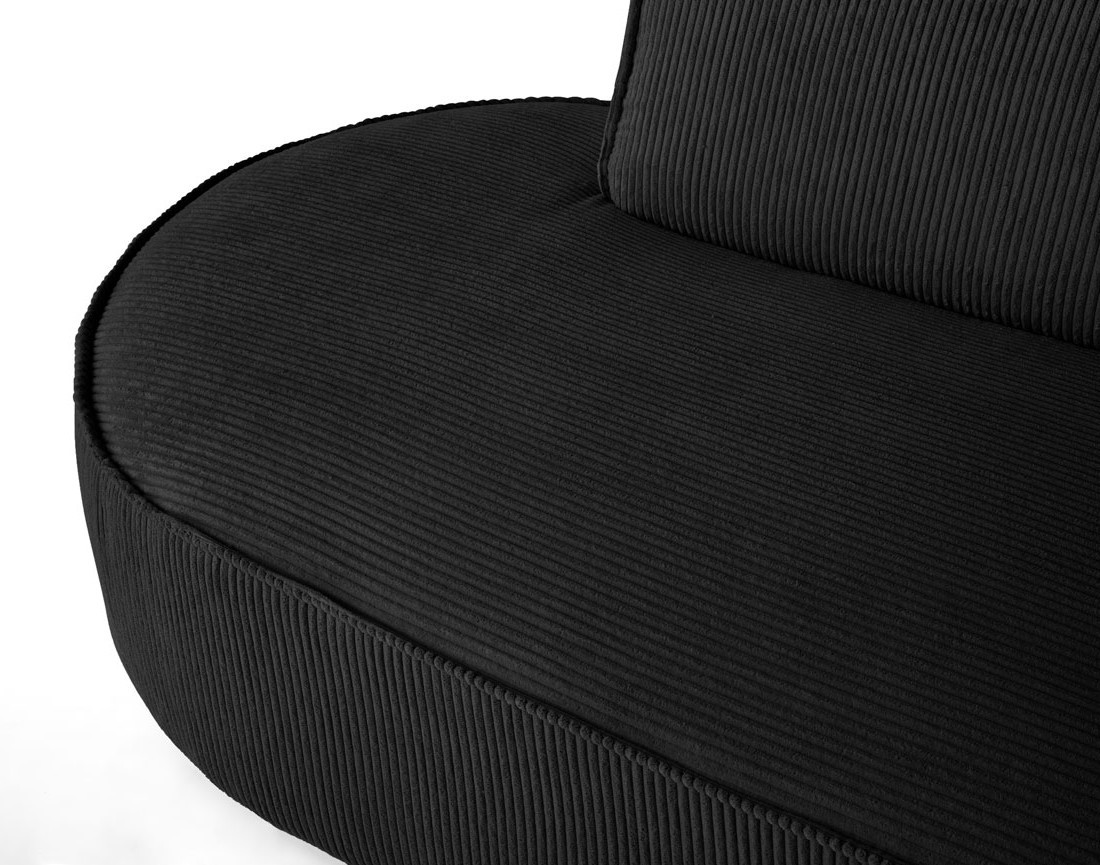 Canapé d'angle droit aux formes arrondies 5 places en velours côtelé Spiaggia