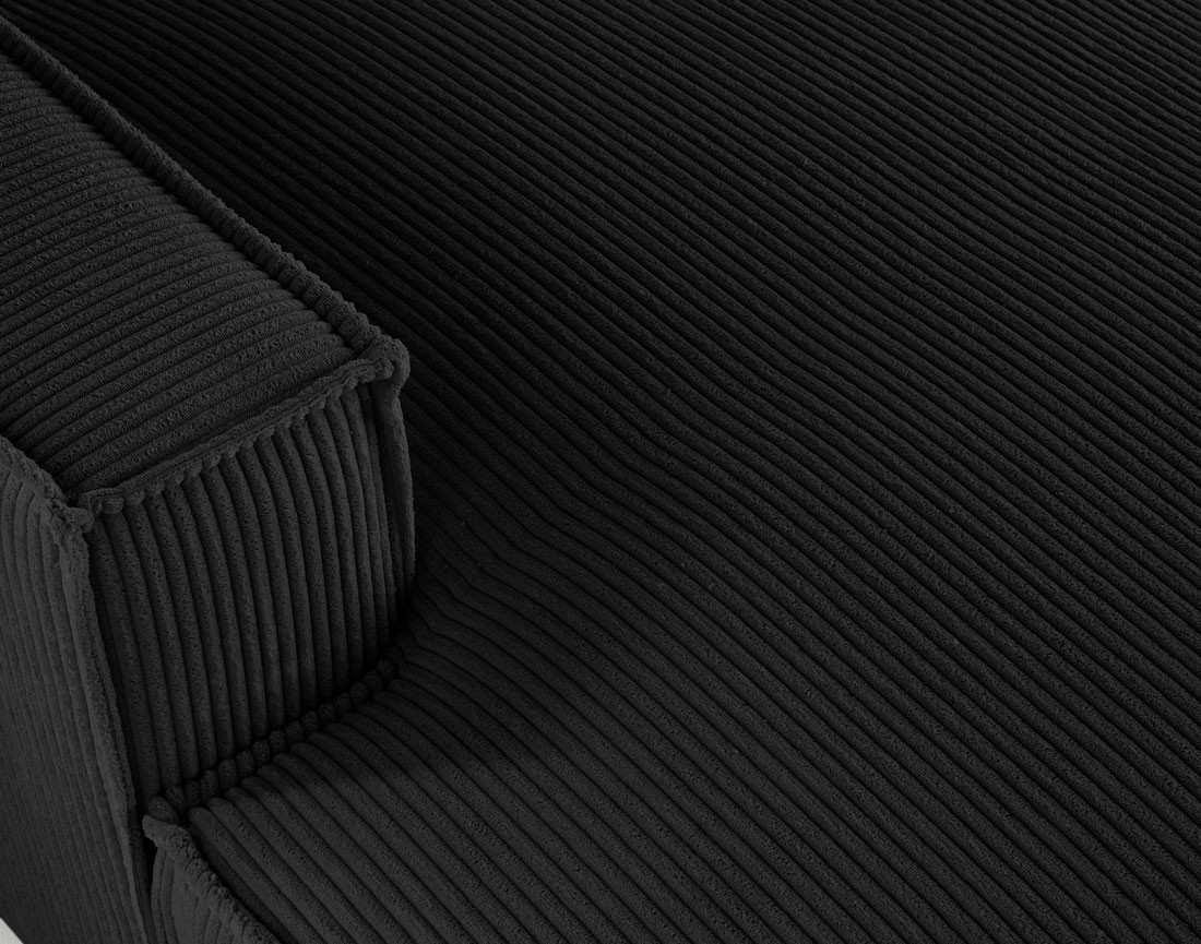 Canapé d'angle gauche aux formes arrondies 5 places en velours côtelé Spiaggia