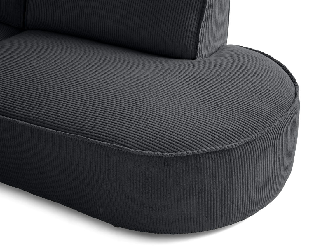 Canapé panoramique d'angle droit 7 places en velours côtelé Spiaggia