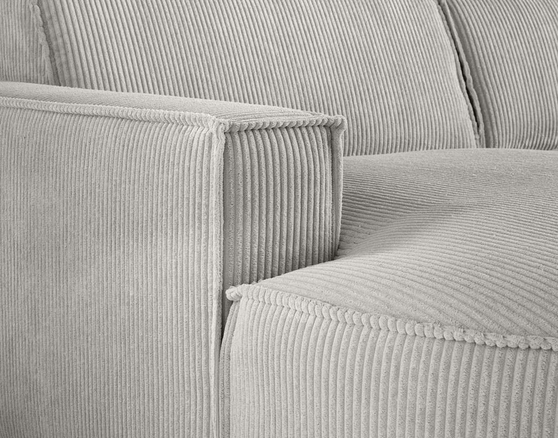 Canapé panoramique d'angle droit 7 places en velours côtelé Spiaggia