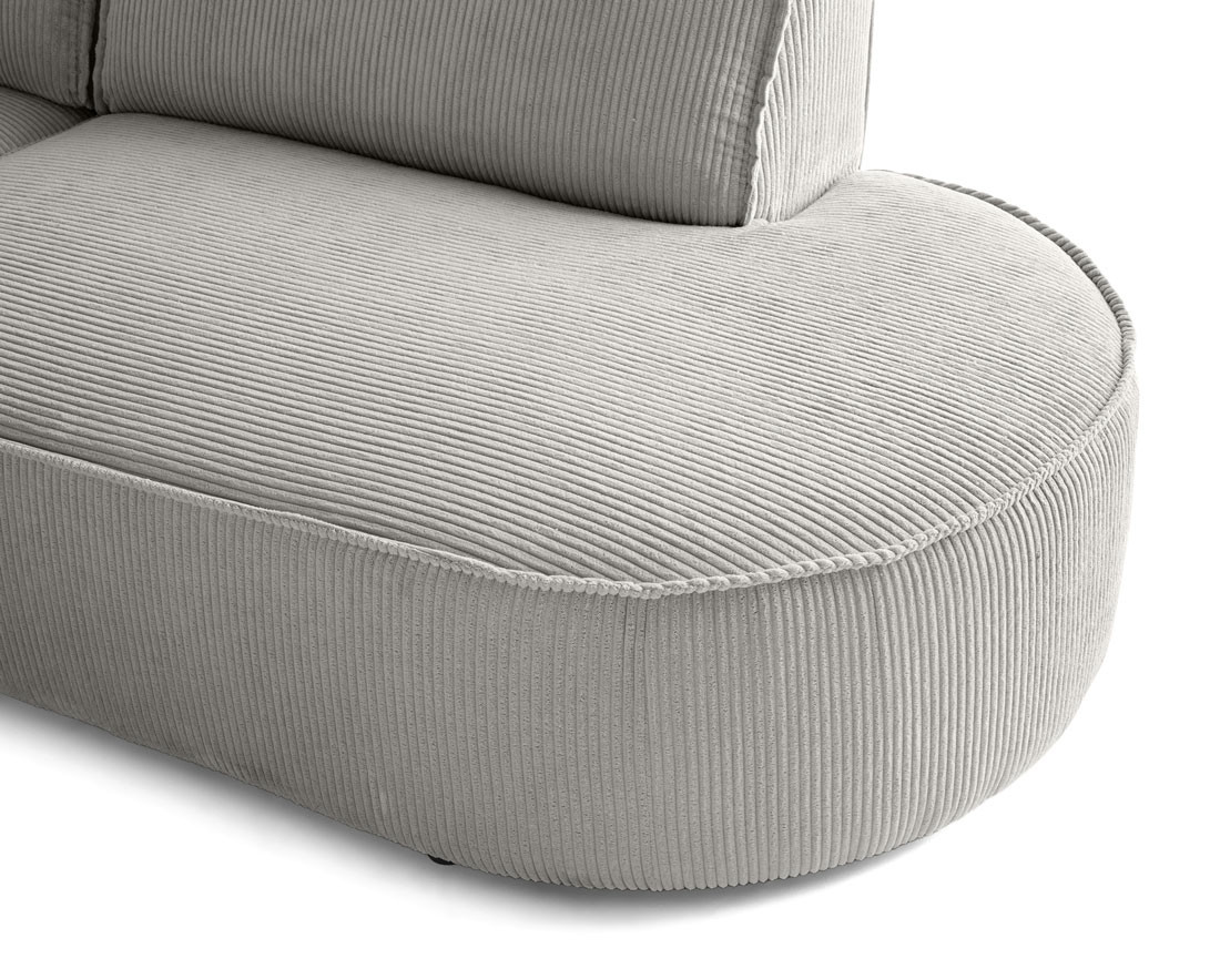 Canapé panoramique d'angle droit 7 places en velours côtelé Spiaggia