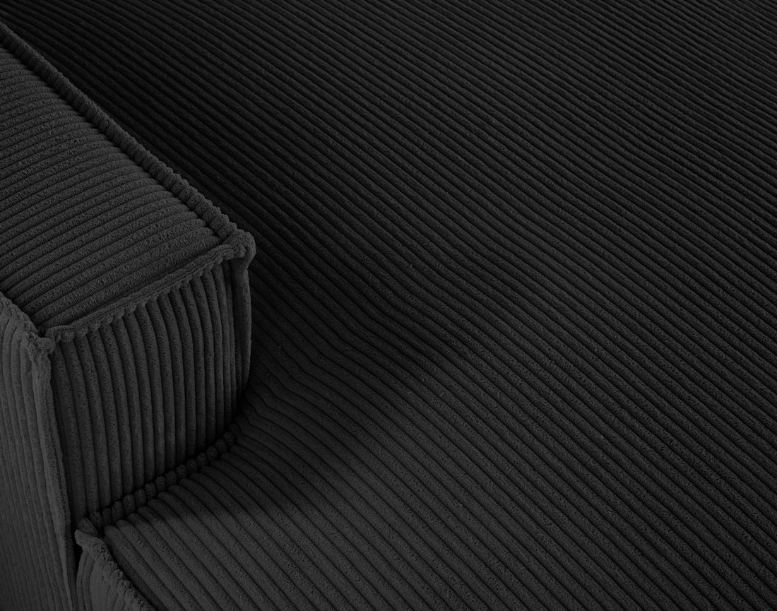 Canapé panoramique d'angle droit 7 places en velours côtelé Spiaggia