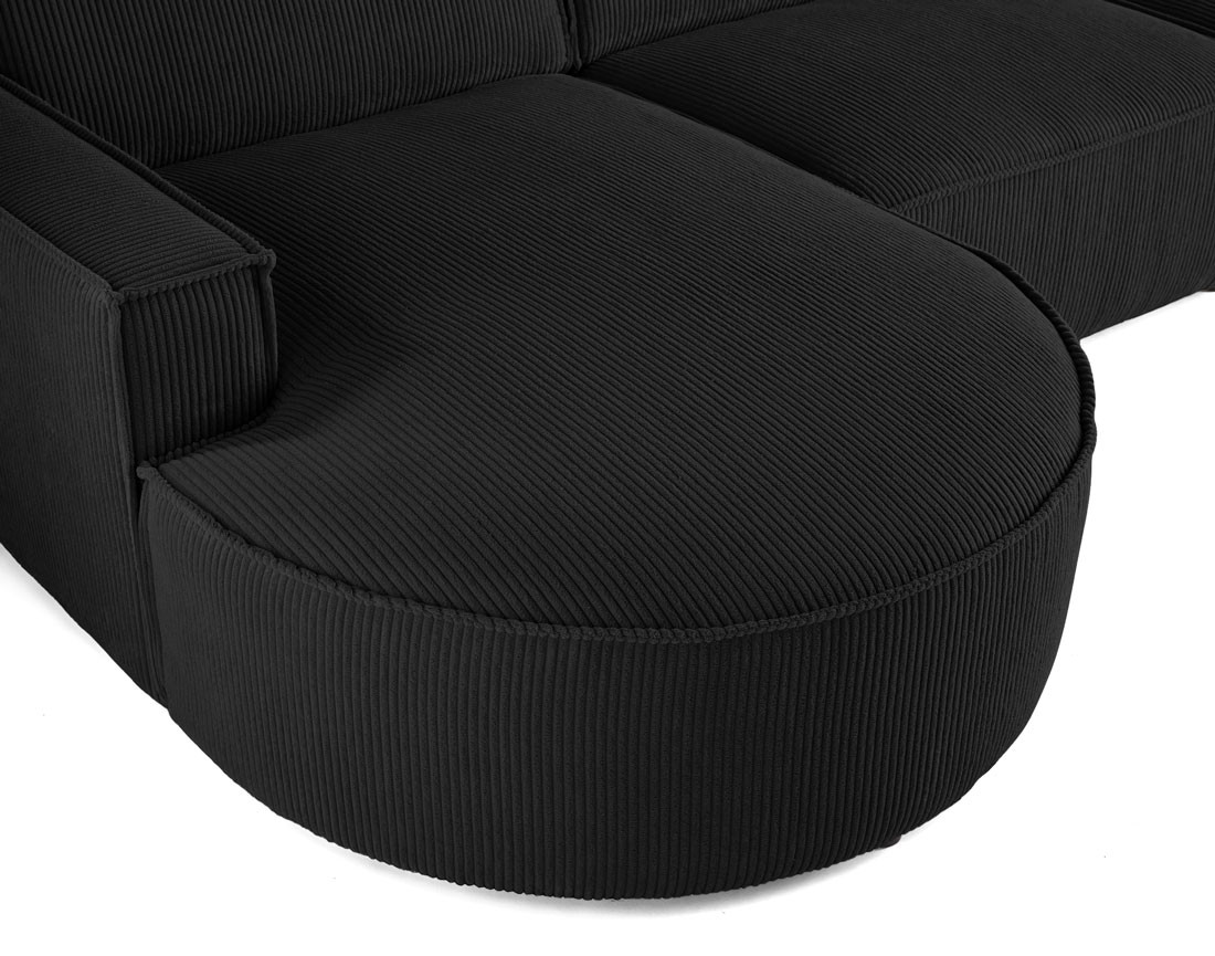 Canapé panoramique d'angle droit 7 places en velours côtelé Spiaggia