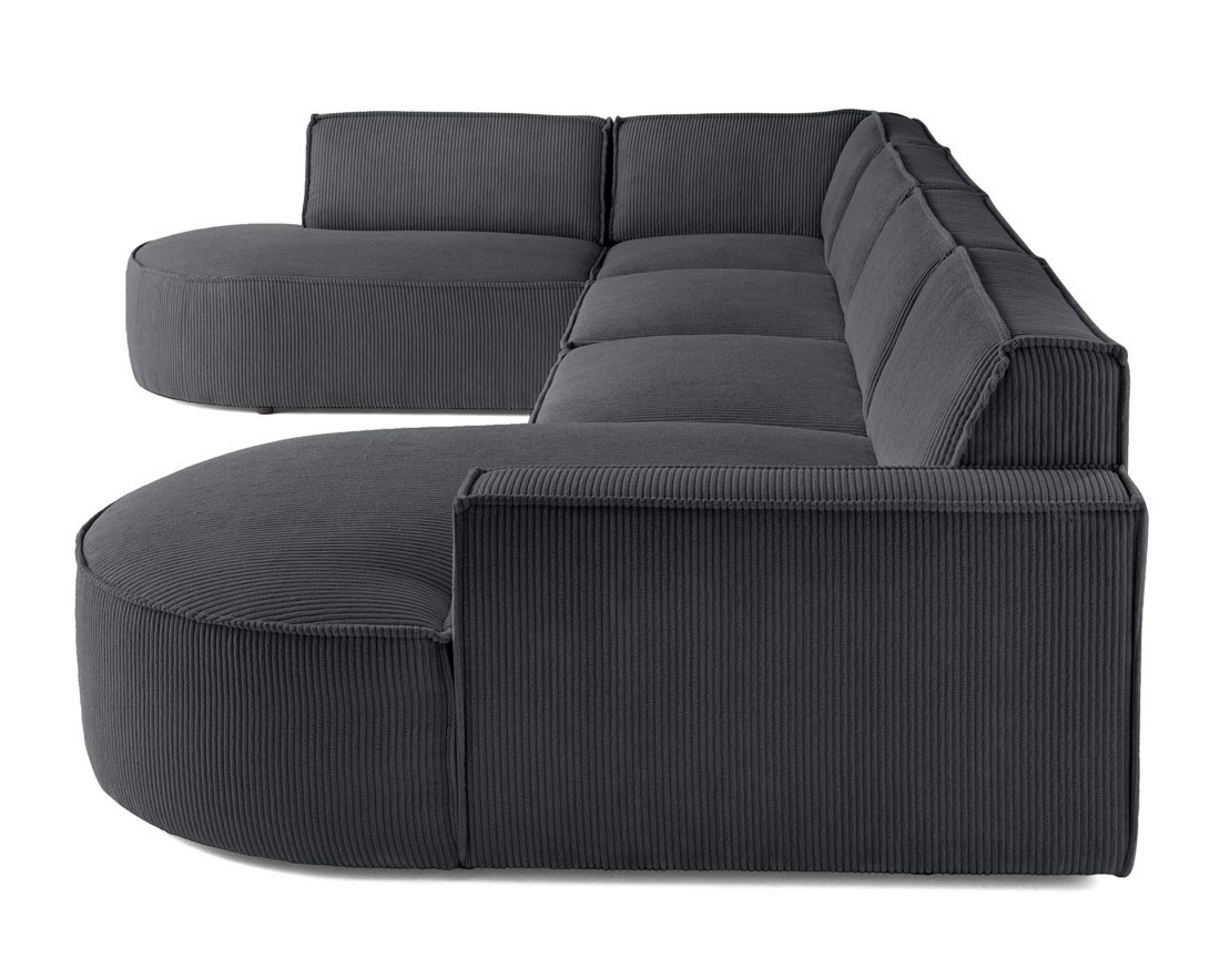 Canapé panoramique d'angle gauche 7 places en velours côtelé Spiaggia