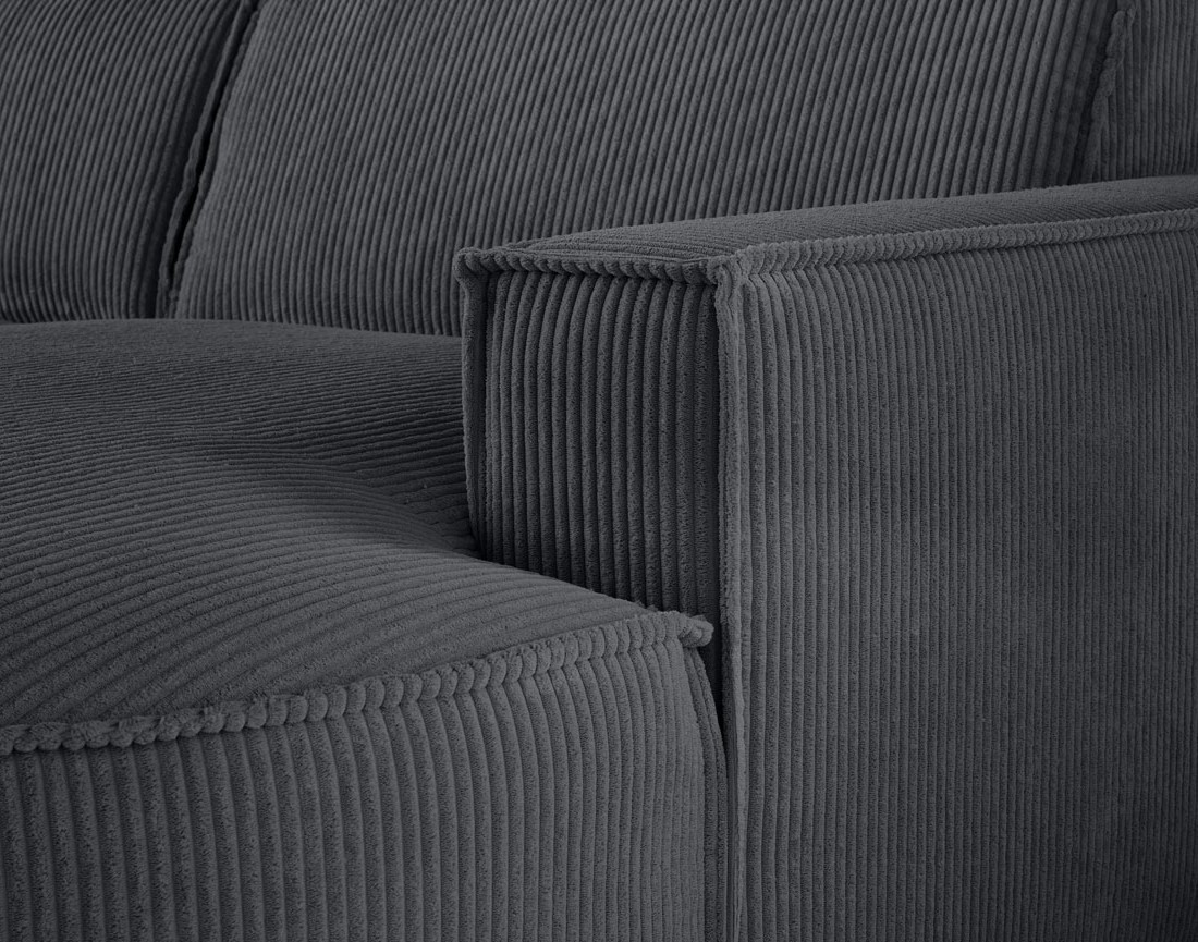 Canapé panoramique d'angle gauche 7 places en velours côtelé Spiaggia