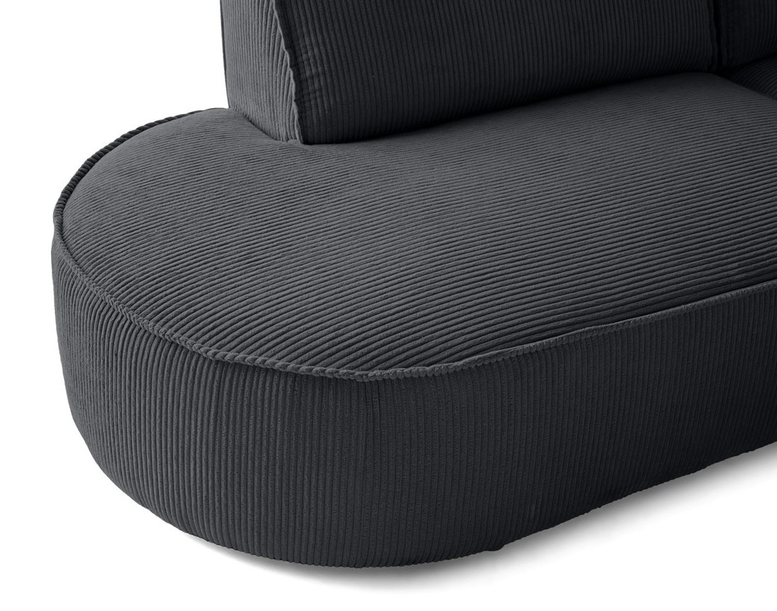 Canapé panoramique d'angle gauche 7 places en velours côtelé Spiaggia