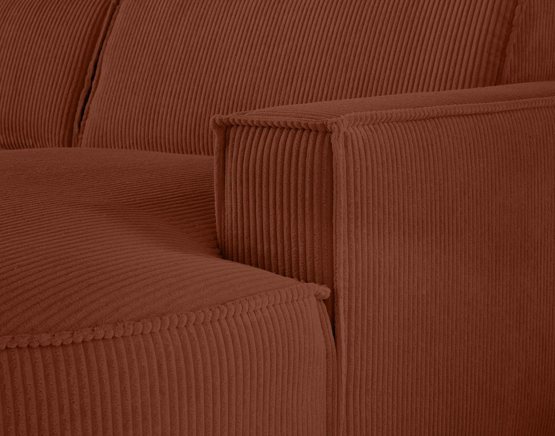 Canapé panoramique d'angle gauche 7 places en velours côtelé Spiaggia