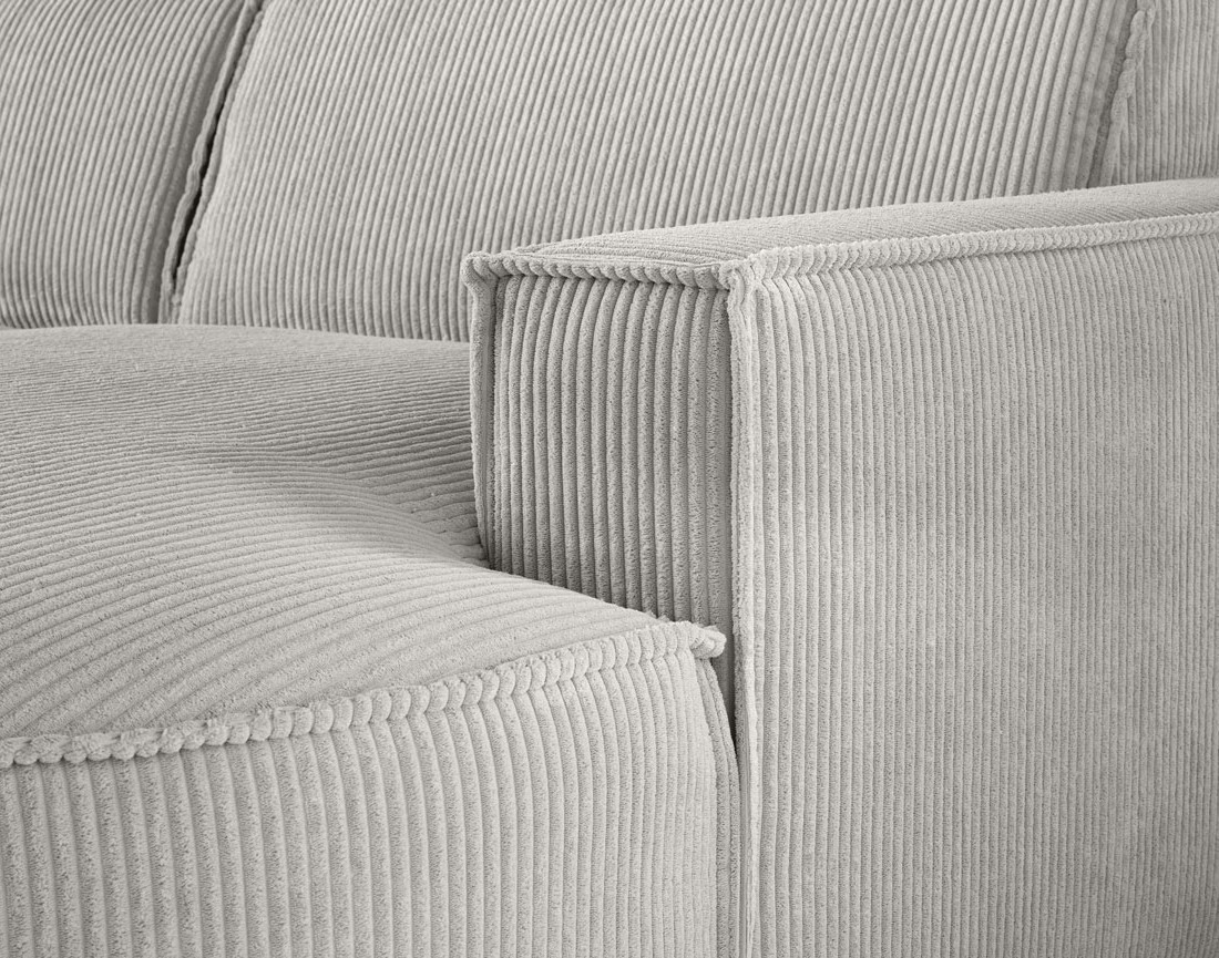 Canapé panoramique d'angle gauche 7 places en velours côtelé Spiaggia