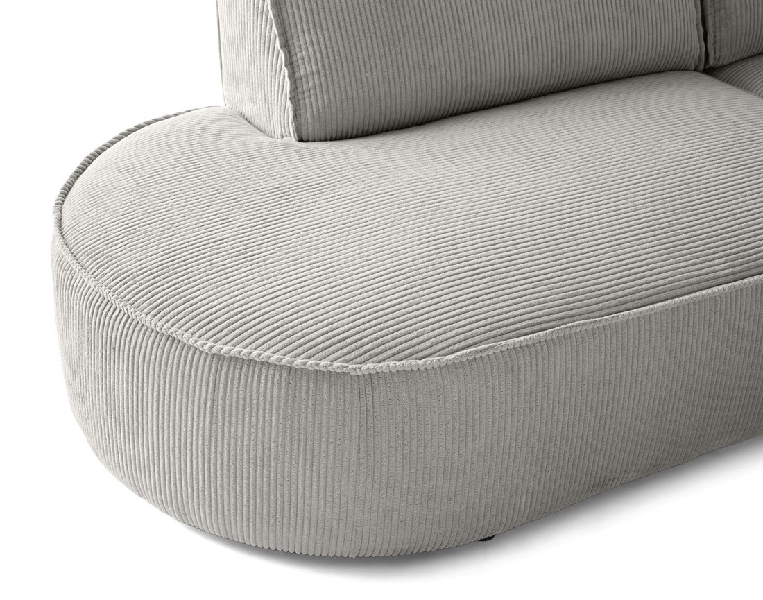 Canapé panoramique d'angle gauche 7 places en velours côtelé Spiaggia
