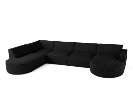 Canapé panoramique d'angle gauche 7 places en velours côtelé Spiaggia