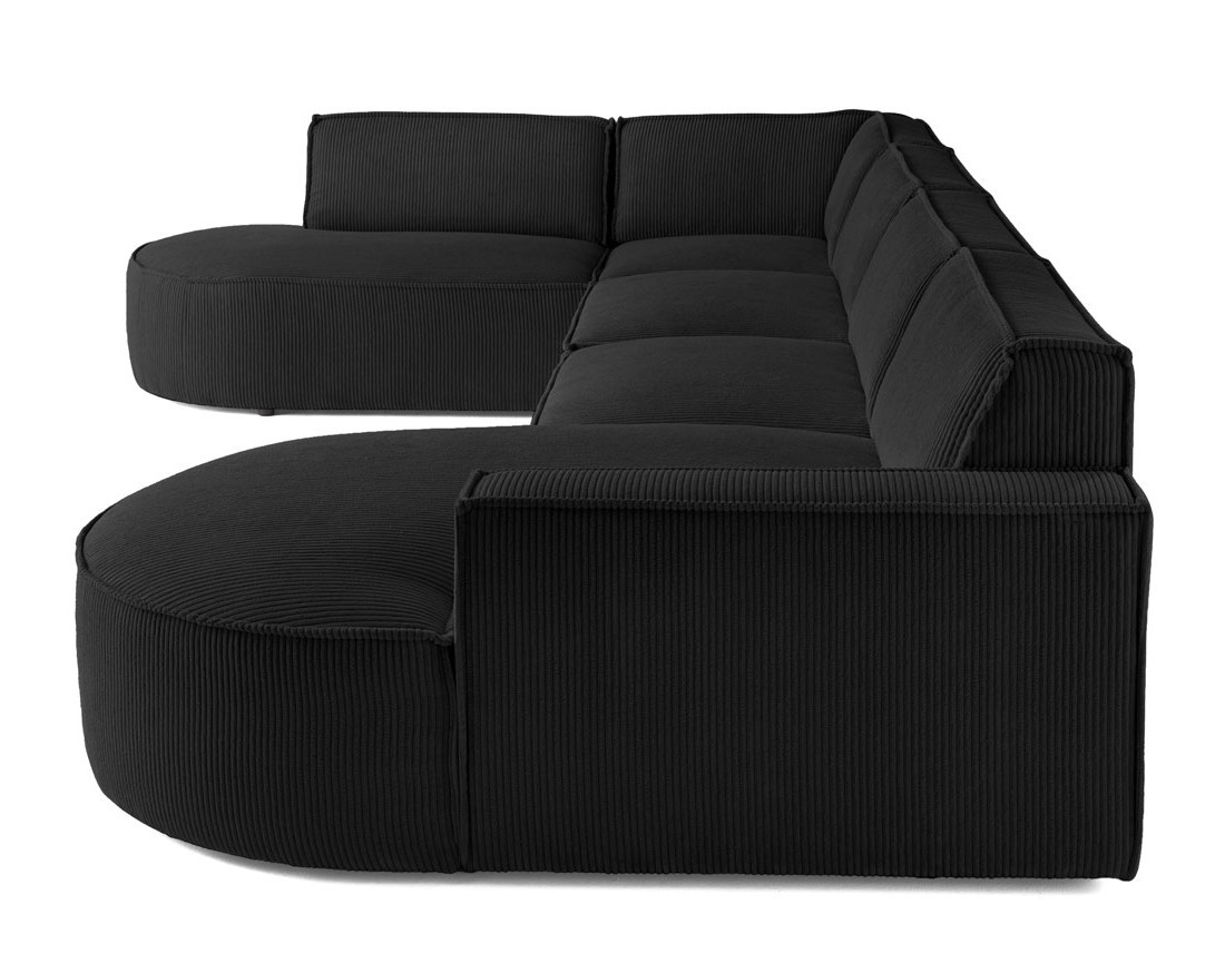 Canapé panoramique d'angle gauche 7 places en velours côtelé Spiaggia