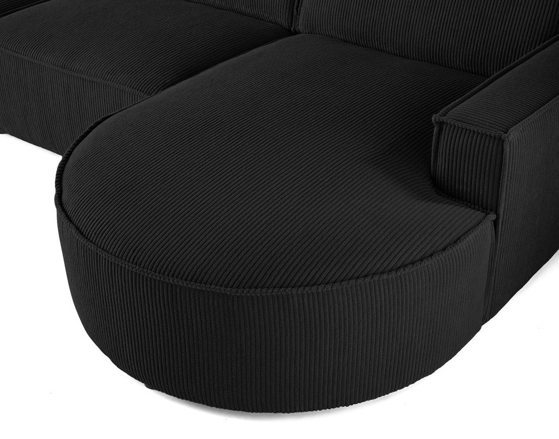 Canapé panoramique d'angle gauche 7 places en velours côtelé Spiaggia