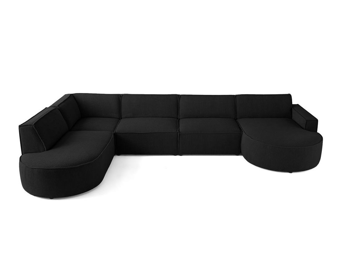Canapé panoramique d'angle gauche 7 places en velours côtelé Spiaggia