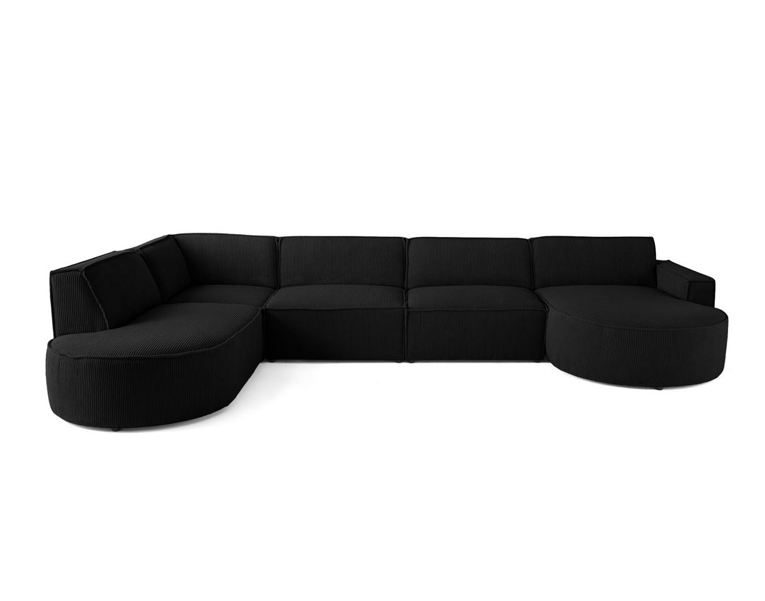Canapé panoramique d'angle gauche 7 places en velours côtelé Spiaggia