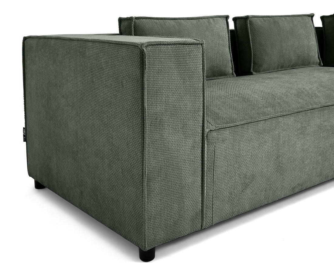 Canapé d'angle droit 4 places en tissu texturé Stella