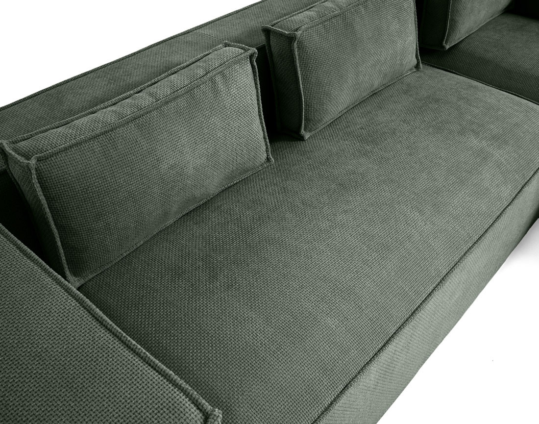Canapé d'angle droit 4 places en tissu texturé Stella
