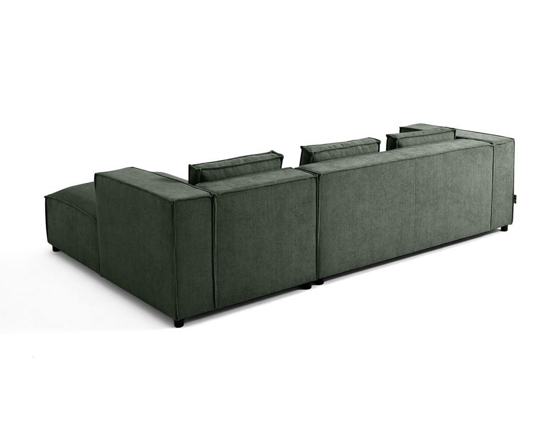 Canapé d'angle droit 4 places en tissu texturé Stella