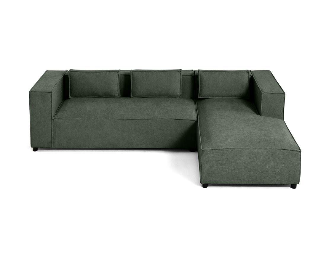Canapé d'angle droit 4 places en tissu texturé Stella