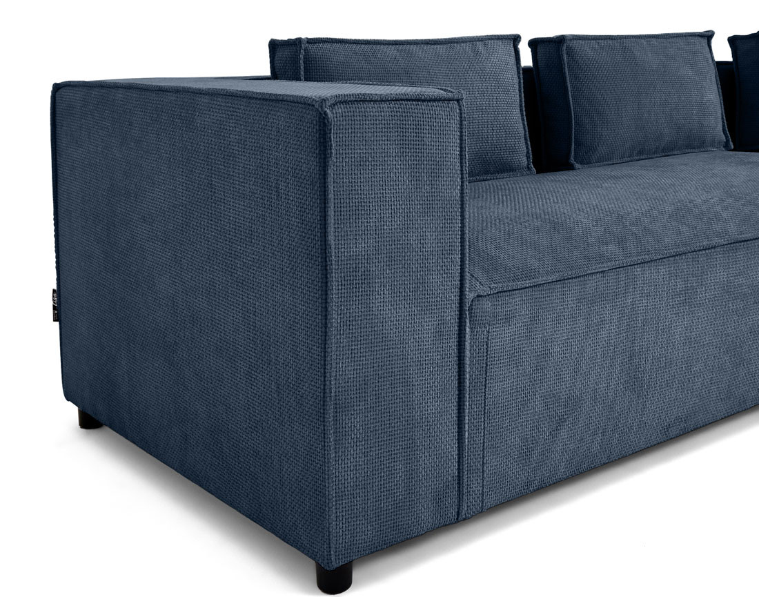Canapé d'angle droit 4 places en tissu texturé Stella